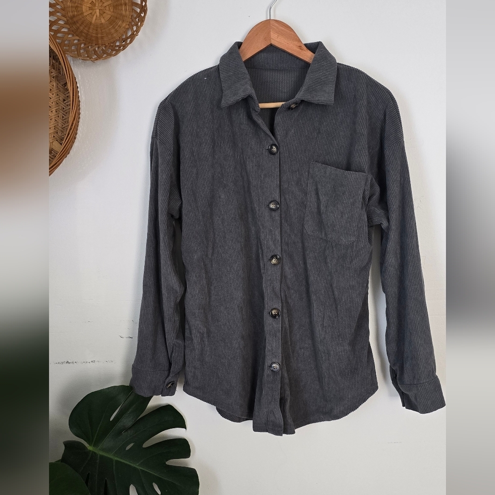 Gray Button-Up Shirt